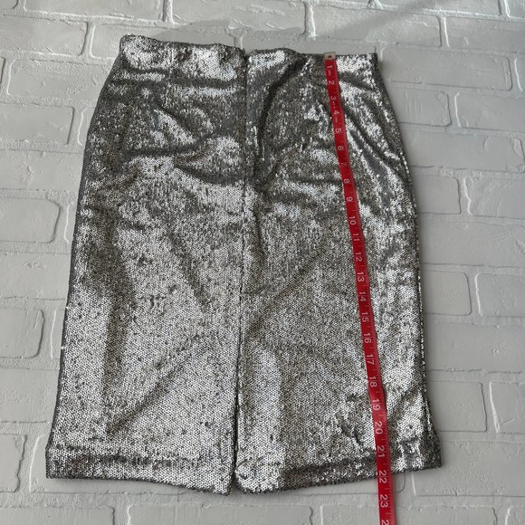 White House Black Market Women's Sliver Sequin Stretch Pencil Skirt- sz 4 - Picture 5 of 5